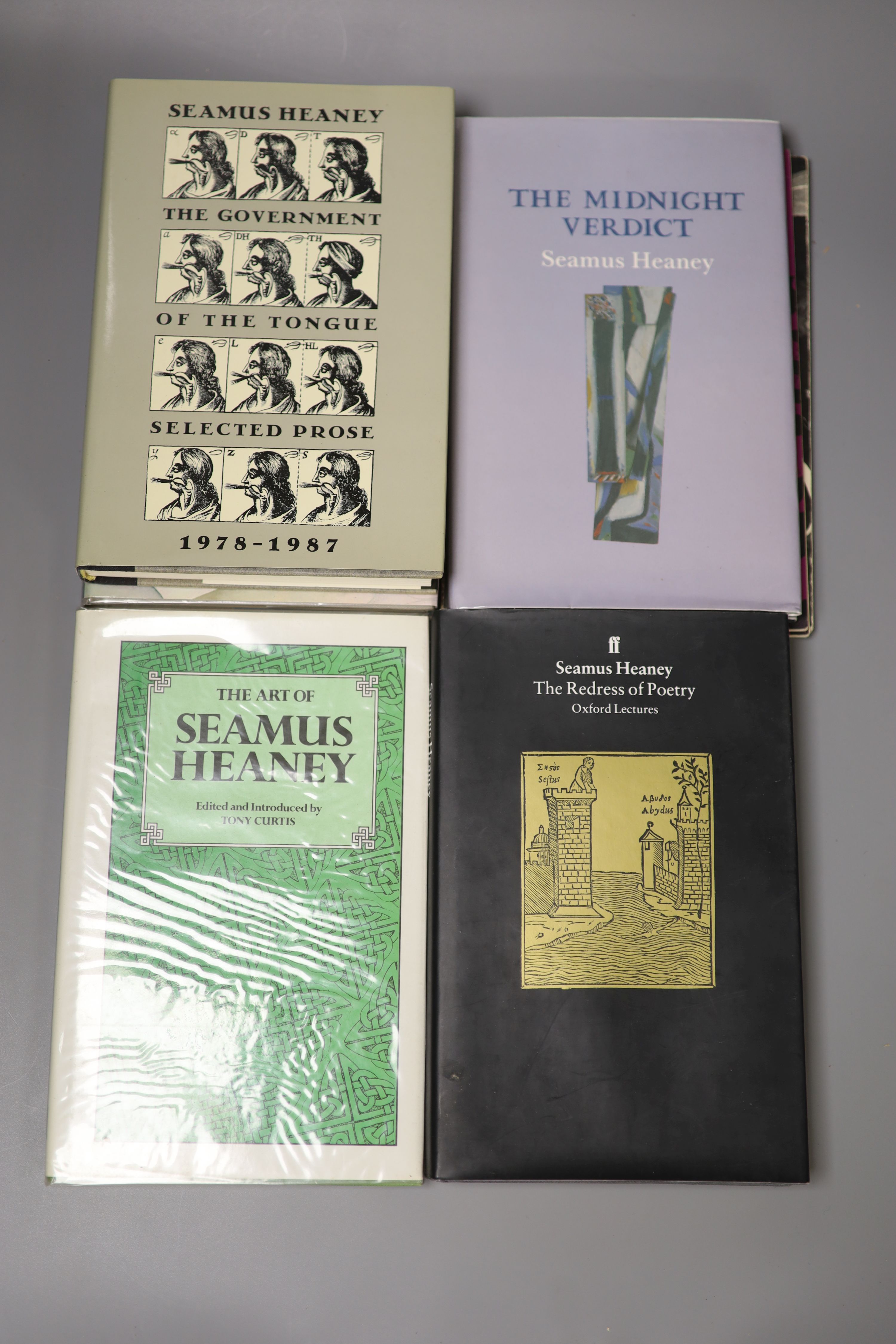 Heaney, Seamus. The Midnight Verdict. First Edition. d/wrapper. 1993; Preoccupations: selected prose, 1968-1978. d/wrapper. 1980; with seven others by this author